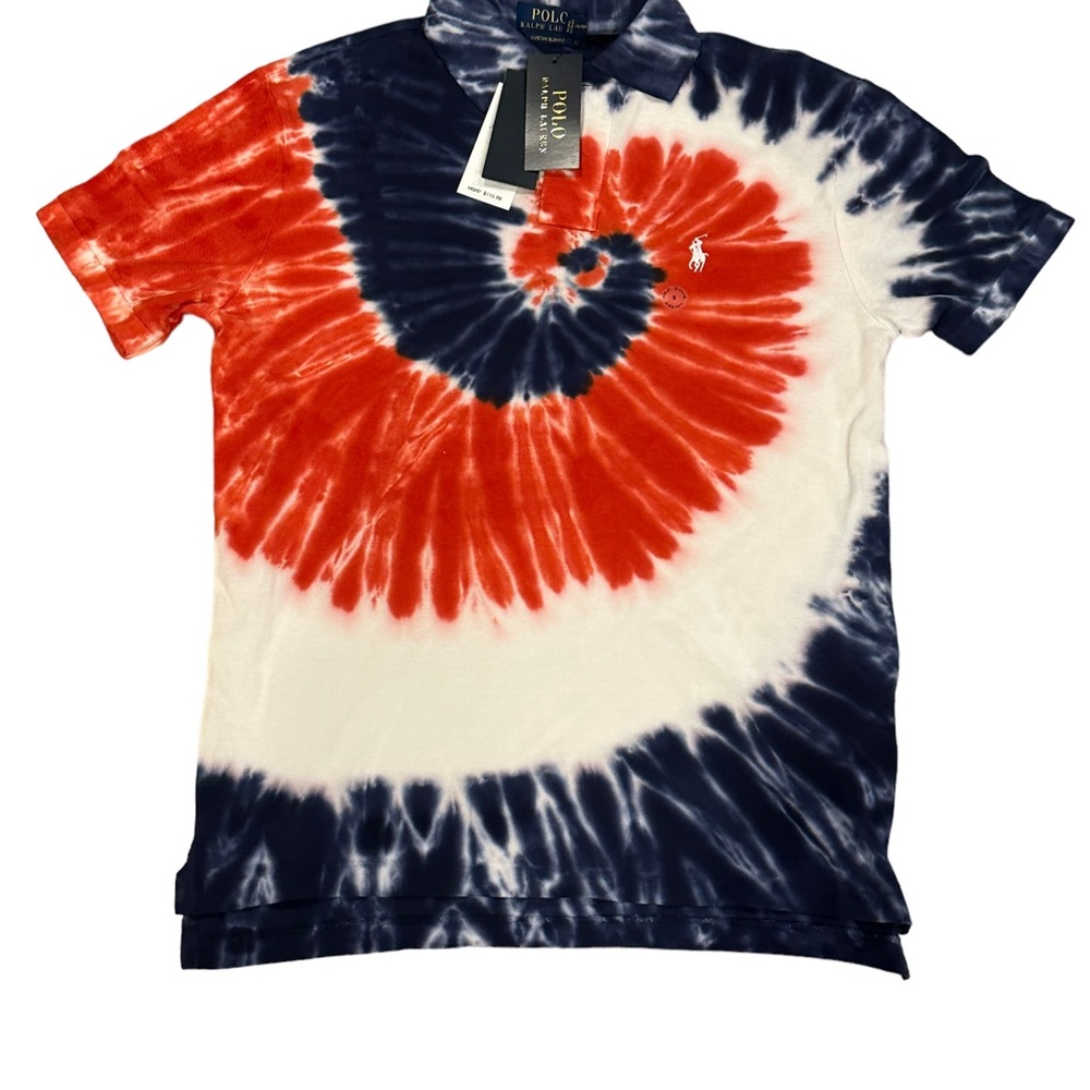 Polo Ralph Lauren Custom Slim-Fit Small Basic Mesh Americana Tie-Dye Polo NWT